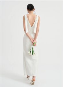 High waisted slim fit long fish tail vest dress