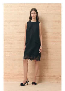 Sheep hair, mulberry silk, satin embroidered lace A-line dress