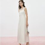 Strap top dress for women in spring, small fragrance style, sleeveless long vest dress