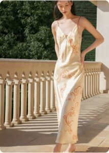 home wear silk nightgown