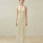 V-neck hanging neck printed dress