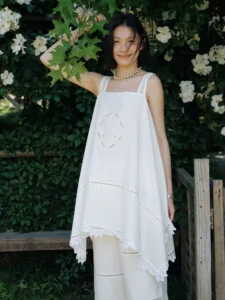 Antique handmade lace camisole skirt