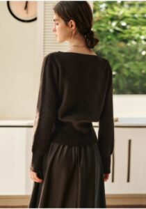 French one neck sweater for women