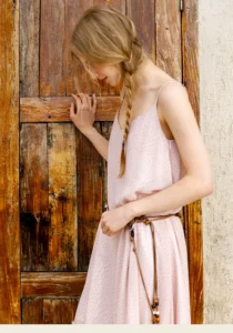 Polkadot Cashew V-neck Texture Chiffon Acetate Floating Strap Dress