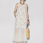 2026 summer hollow lace design sheer skirt dress