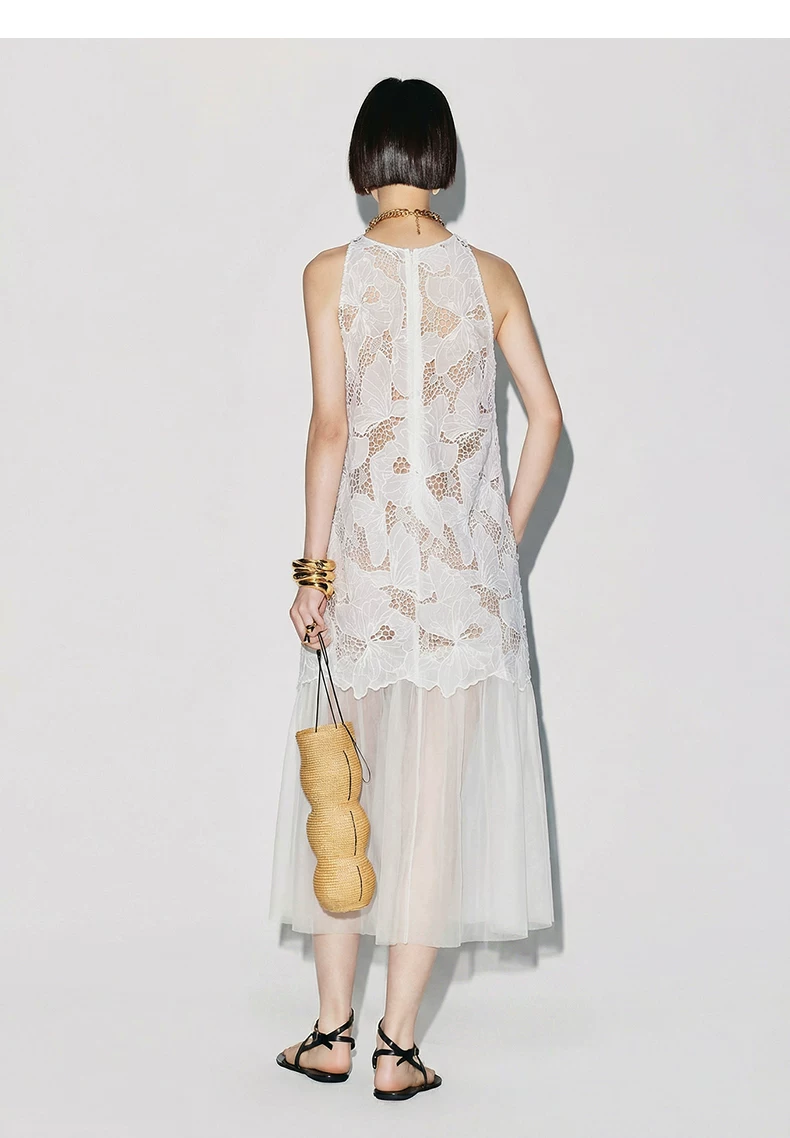 2026 summer hollow lace design sheer skirt dress 2026 summer hollow lace design sheer skirt dress