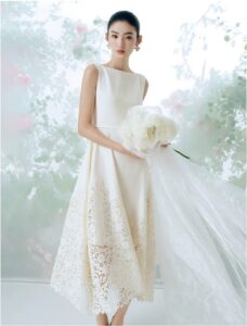 White lace acetate dress