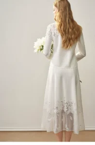 Spring New Hollow Jacquard Cardigan Skirt Set