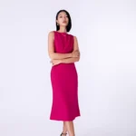 featuring an off shoulder long skirt