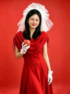 Bridal temperament, engagement dress, white dress, daily wear