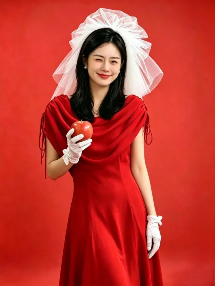 Bridal temperament, engagement dress, white dress, daily wear