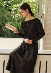 French one neck sweater for women