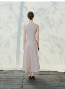French minimalist button up dress