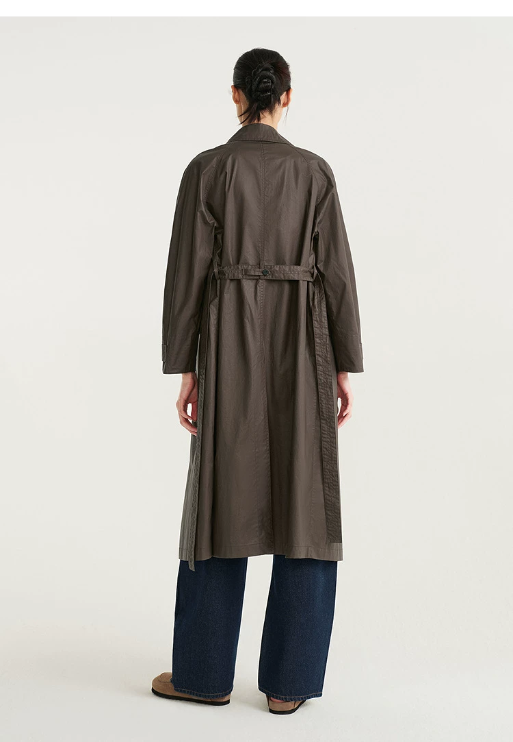 26 Autumn Olive Green Straight Body Micro A Edition Long Windbreaker Coat-2708041238 26 Autumn Olive Green Straight Body Micro A Edition Long Windbreaker Coat