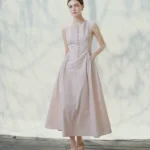 French minimalist button up dress