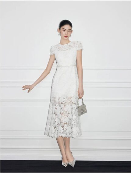 French lace fishtail dress for women