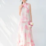 Silk set women's 2026 summer new top, half body long skirt two-piece set