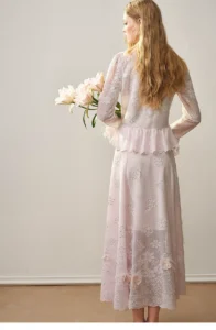 2026 Spring New Gentle Hollow Knitted Jacquard Set Skirt