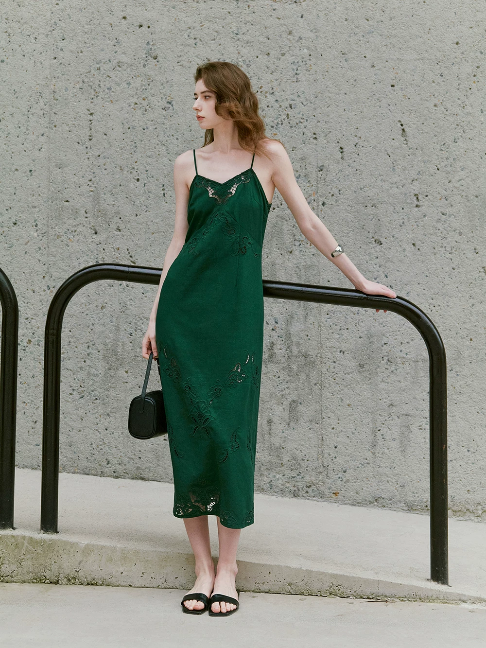 French positioning embroidery hollow camisole skirt French positioning embroidery hollow camisole skirt