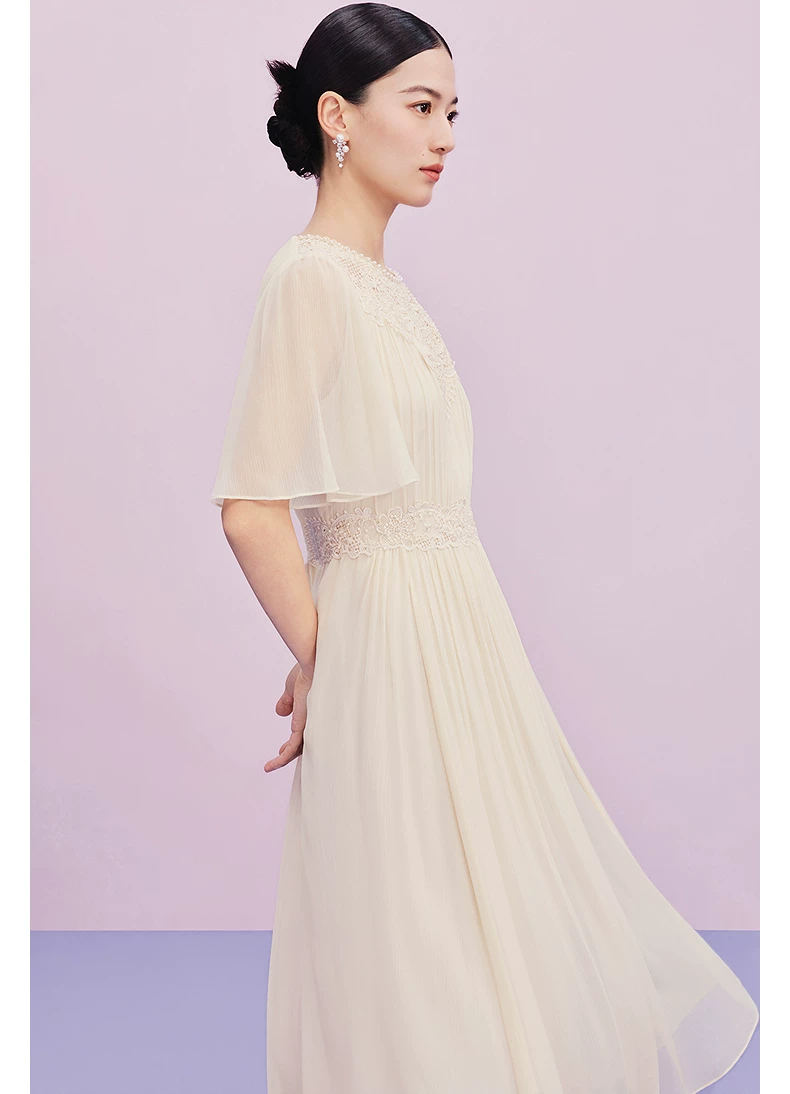 Spring and summer new French V-neck pleated long skirt!!2780321065 Spring and summer new French V-neck pleated long skirt
