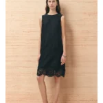 Sheep hair, mulberry silk, satin embroidered lace A-line dress