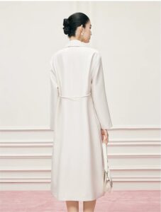 Temperament White Windbreaker Long Female