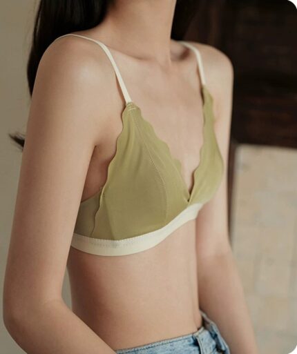 French lingerie women's summer ultra-thin triangular cup underwire bra