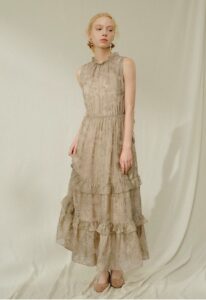 Black fungus edge sleeve romantic fairy atmosphere wilderness poetic vacation dress