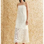 Customized embossed lace embroidered patchwork suspender dress