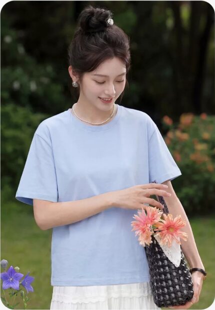 2026 summer new versatile pure cotton short sleeved T-shirt
