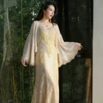 Coated Gold Car Bone Lace Heavy Industry Rose Embroidery Set Coat Dress