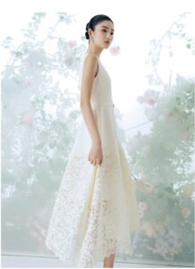 White lace acetate dress