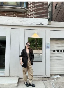 Stylish short commuter trench coat