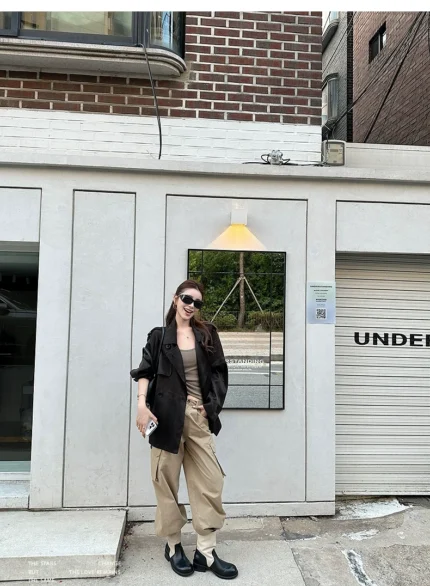 Stylish short commuter trench coat