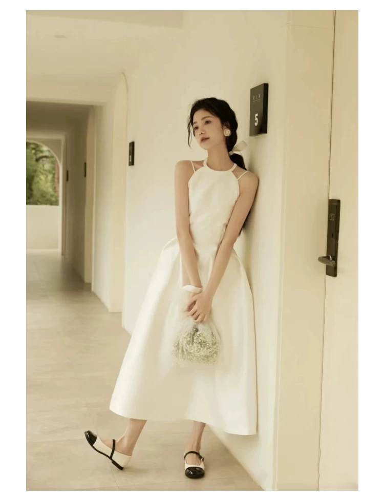 High end minimalist satin short dress!!2211353533363 High end minimalist satin short dress