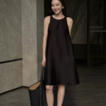 Black dress, women's summer sleeveless vest, long skirt