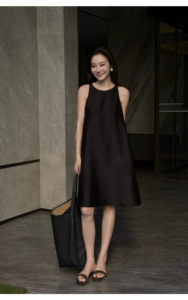 Black dress, women's summer sleeveless vest, long skirt