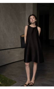 Black dress, women's summer sleeveless vest, long skirt