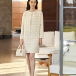 Floating embroidery rattan plaid short jacket&sleeveless dress temperament set