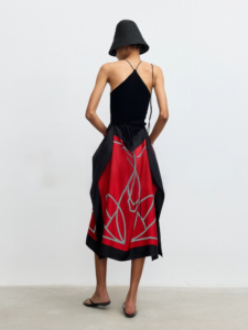 Printed mulberry silk one-piece cut elegant top