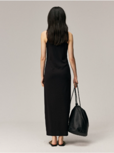 Tailored vest, round neck sleeveless dress, casual long skirt