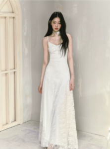 Pure desire, gentle style, lace camisole skirt, women's summer new style, waist cinching dress