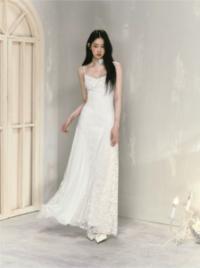 Pure desire, gentle style, lace camisole skirt, women's summer new style, waist cinching dress