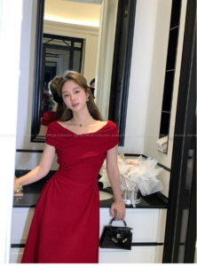 red dress, French style