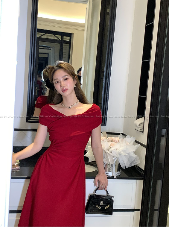 red dress, French style red dress, French style