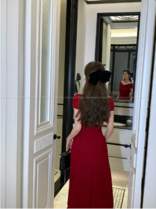 red dress, French style