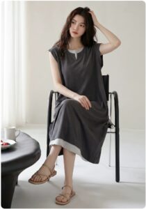 Summer pure cotton vest home clothes for women with breast pads and sleeping skirts