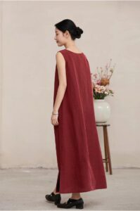 18mm fragrant cloud gauze dress versatile Zen style long dress for women