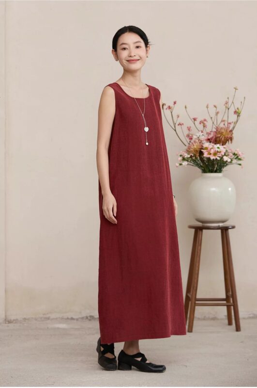 18mm fragrant cloud gauze dress versatile Zen style long dress for women