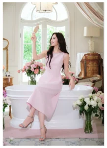 Acetic acid elegant one neck dress